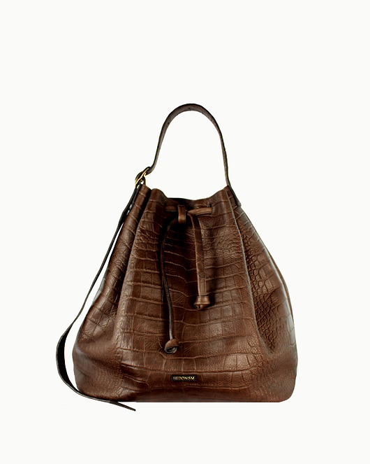 torby XXL "Le sac grande" skóra brąz croco