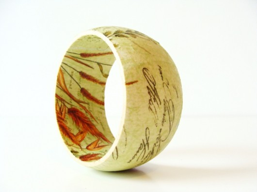 Drewniana bransoletka decoupage PodLupa