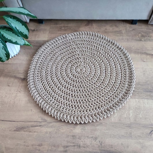 dywany Dywan szydełkowy ze sznurka bawełnianego okrągły 60cm