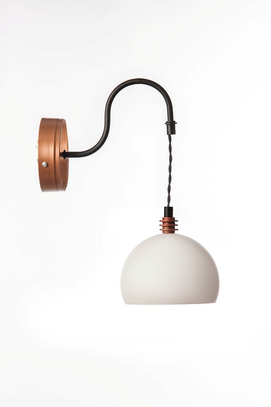 Kinkiet, lampa ścienna Tester biały-miedź, 37cm Home Design