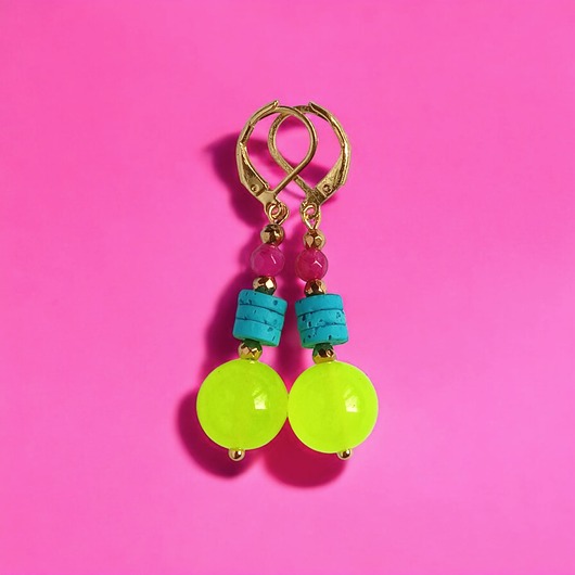 kolczyki z kamieniami Kolczyki : FLUO summer collection :: 5cm
