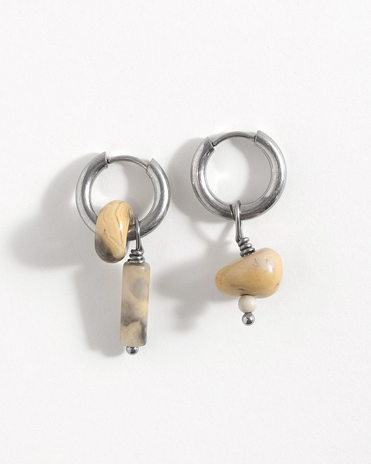 kolczyki z kamieniami Srebrne kolczyki koła z zawieszkami