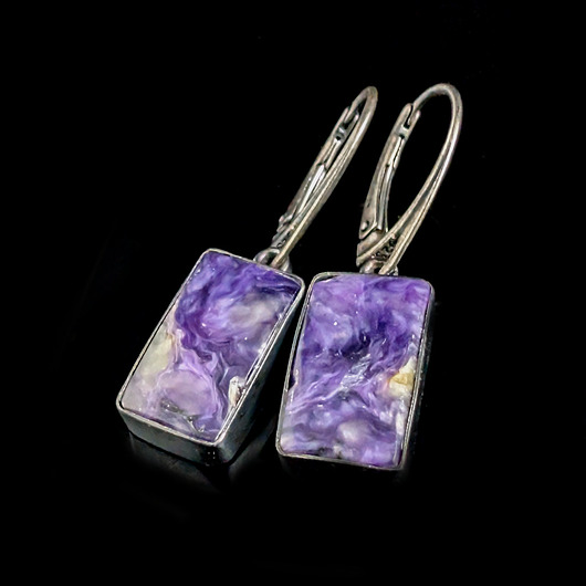 kolczyki srebrne Kolczyki srebrne Lawendowe rzeki- czaroity