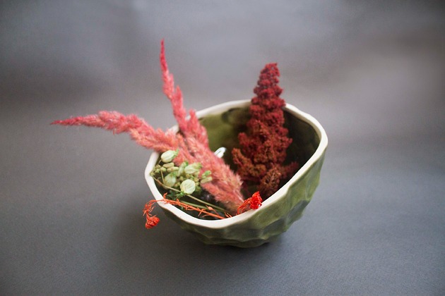 talerze, miski Zielona ceramiczna miska SKOrupka