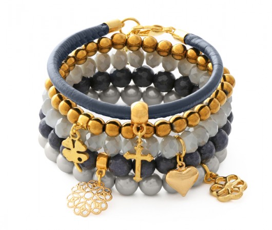 Navy blue, gold & gray set. Lavoga