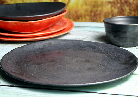 talerz ceramiczny   - czarny duży Studio Mini Forma