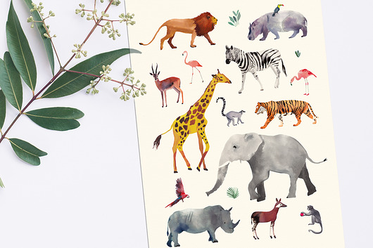 ZWIERZĘTA safari,Sawanna plakat PRINTLOVE