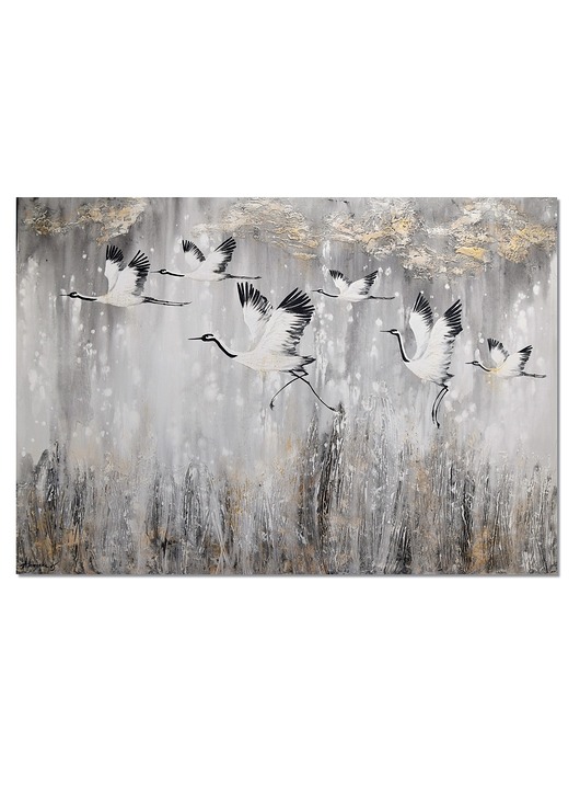 obrazy Żurawie 25 ptaki obraz do salonu malowany na płótnie