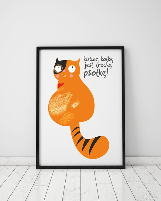 plakaty Plakat z kotem. Każdę kotkę jest trochę psotkę