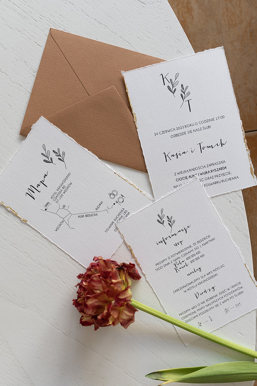 zaproszenia i kartki na ślub SIMPLE RW GOLD zaproszenia ślubne