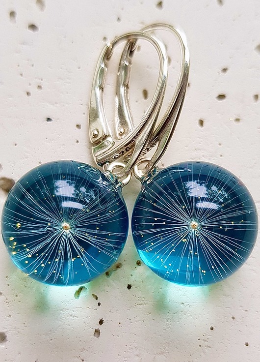 Kolczyki srebrne z nasionami dmuchawca Grol Jewellery