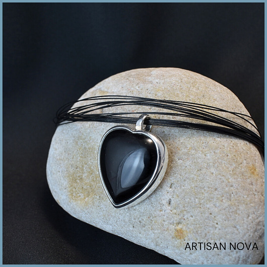 srebrne naszyjniki NIGHT AGATE 