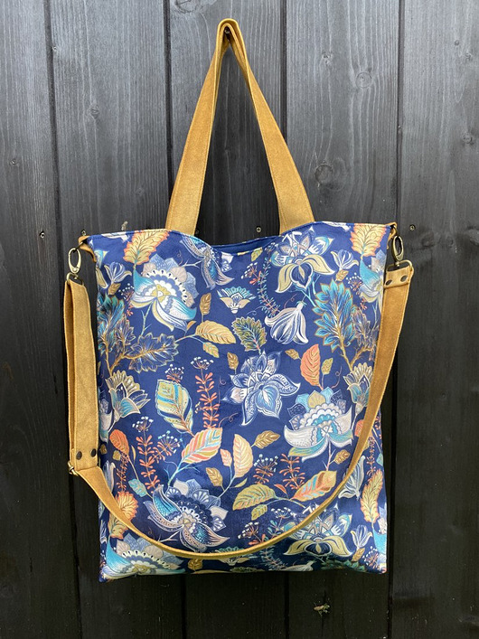 torby XXL Torba na ramię XXL - print jesienne kwiaty