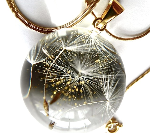 Naszyjnk z nasionkami wiosennych dmuchawców Grol Jewellery