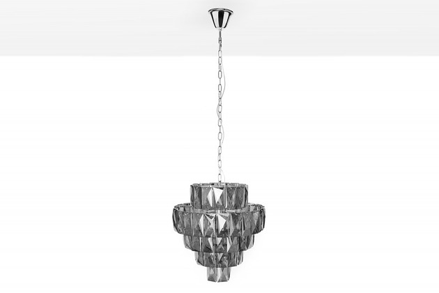 lampy wiszące Żyrandol lampa Cristal szara szkło 50cm