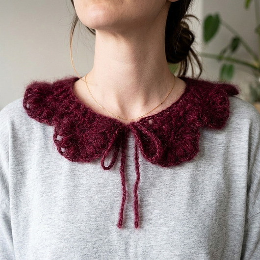 Akcesoria pozostałe Moherowy kołnierzyk - czerwone wino