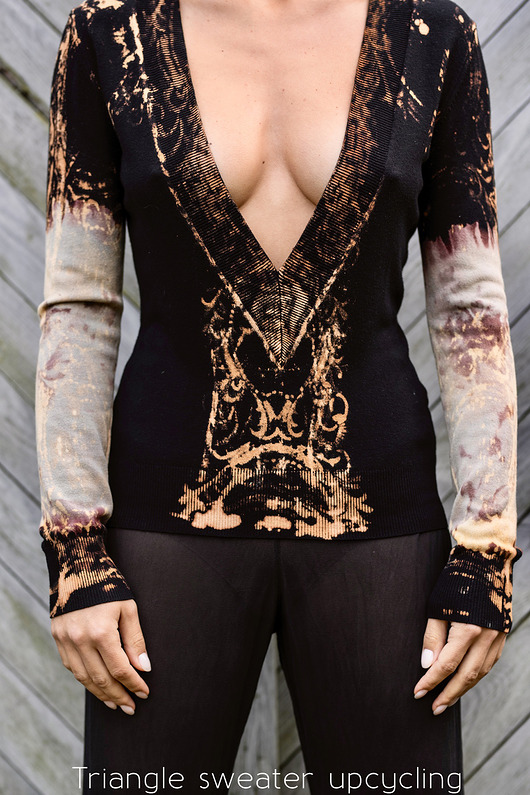 bluzki z długim rękawem damskie Sweter -  bluzka Triangle upcycling