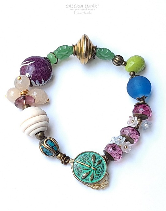 bransoletki - inne Eklektyczna urocza kolorowa bransoletka w stylu boho handmade PREZENT