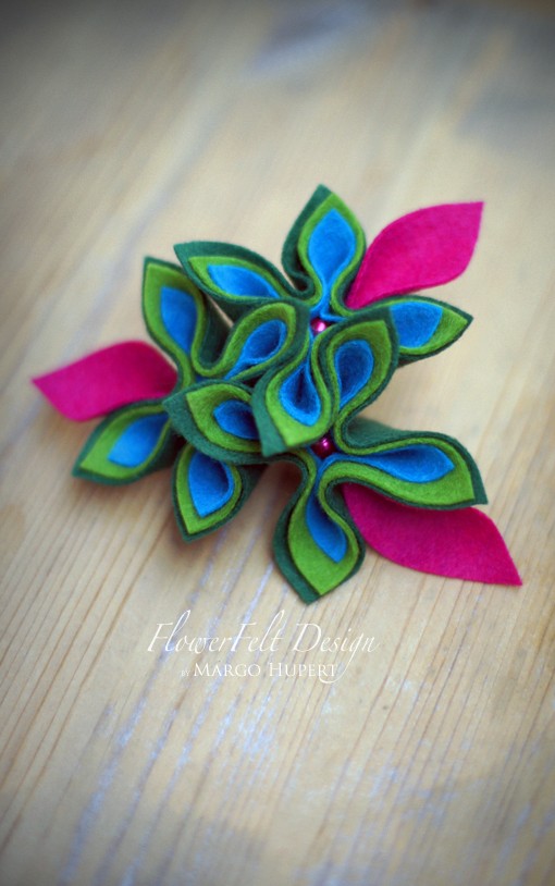 fuksja z zielonym FlowerFelt Design