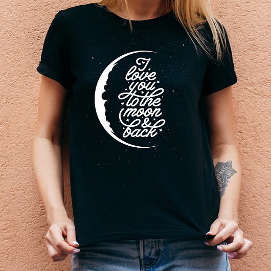 t-shirt damskie Koszulka damska organiczna Moon and back