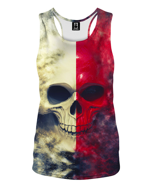 topy damskie DR.CROW Bokserka Damska White Red Skull