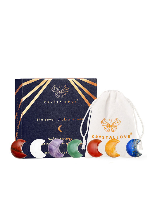 akcesoria dla niej CRYSTALLOVE Naturalne kamienie energetyczne 7 czakr - księżyce