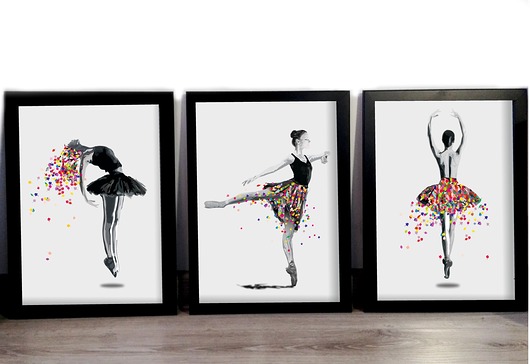 PLAKAT TRYPTYK 50X70 BALETNICE 3SZT. Be ART