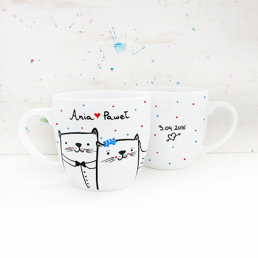 Kubki na ŚLUB - Młoda Para KOTY personalizacja  miamilu