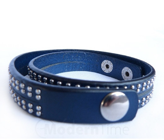 BRANSOLETKA SKÓRZANA Blue Leather ModernTime