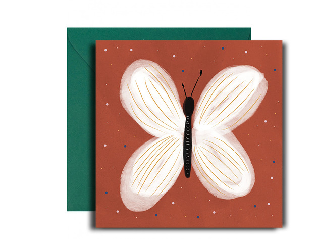 kartki okolicznościowe - wydruki Kartka motyl + koperta