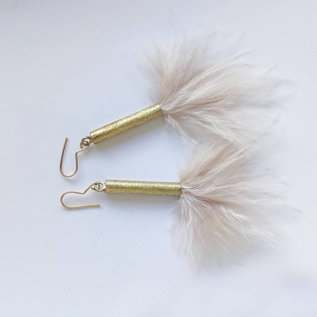 kolczyki z piórami PIÓRKO kolczyki