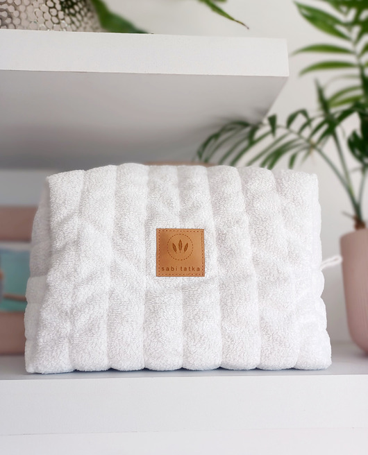 kosmetyczki Pikowana duża kosmetyczka 'frotte' Biała