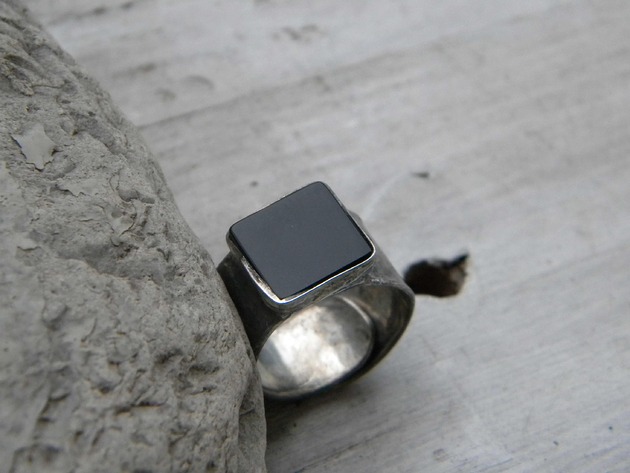 pierścionki - różne Czarny onyks - pierścionek