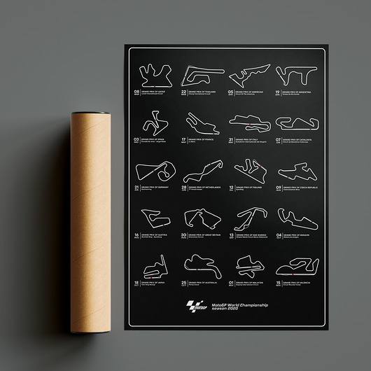 Plakat Tory wyścigowe - MotoGP 2020 Season Peszkowski Graphic