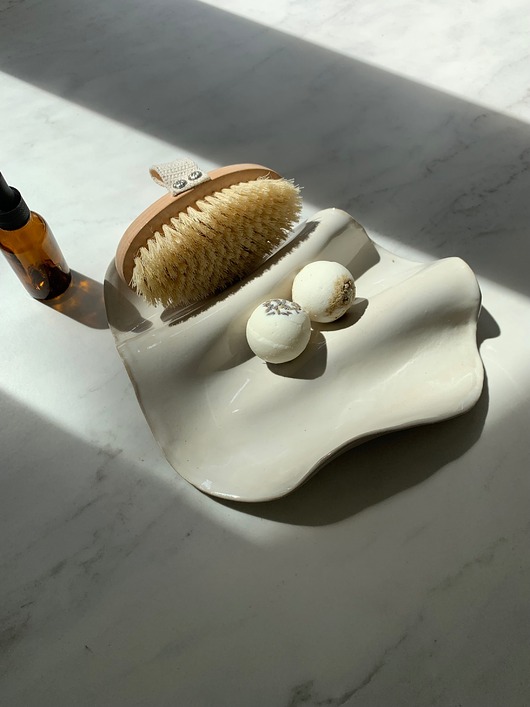 pojemniki na biżuterię Ceramiczna Rzeźba Fala na Biżuterię Pearl White