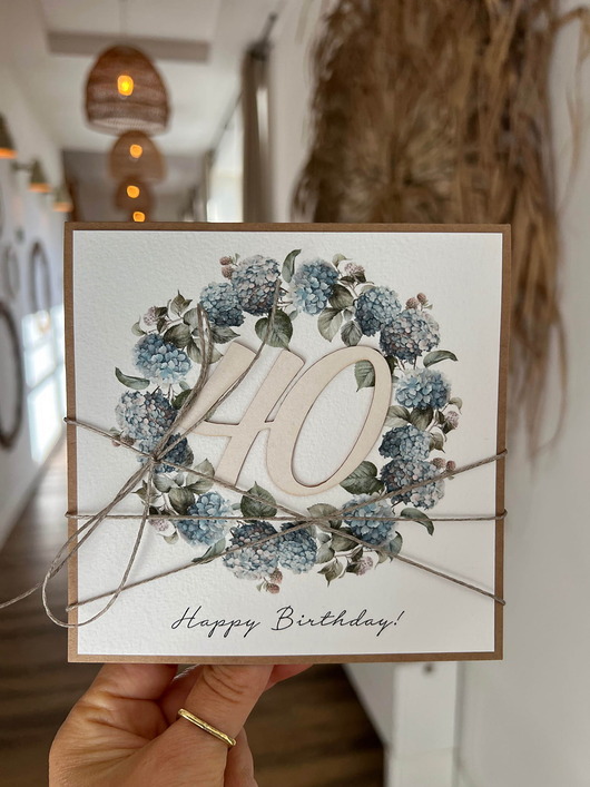 kartki scrapbooking Ręcznie robiona kartka urodzinowa na 40 urodziny
