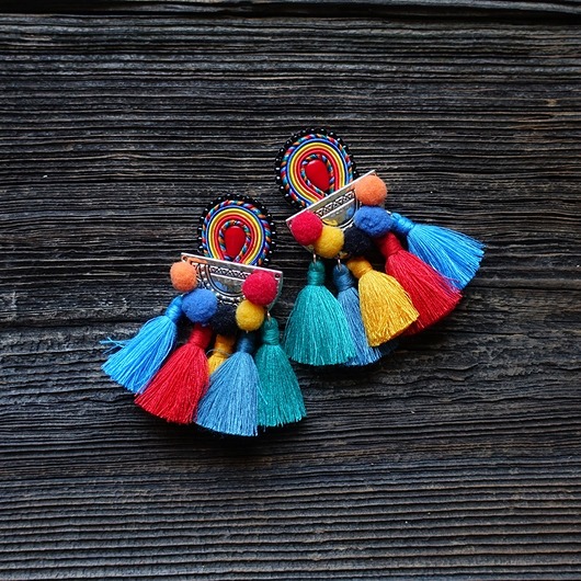 Meksykańskie  kolczyki soutache Mró Soutache