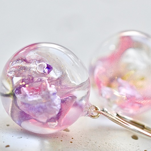 Pastelowe kolczyki srebrne hand-made Grol Jewellery
