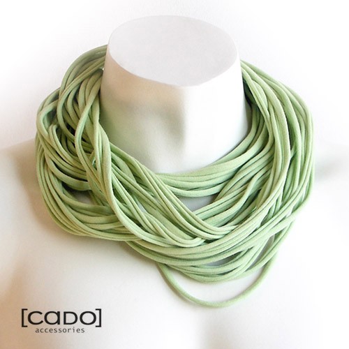 Zamotka Dzianinowy Naszyjnik LIGHT GREEN CADOaccessories