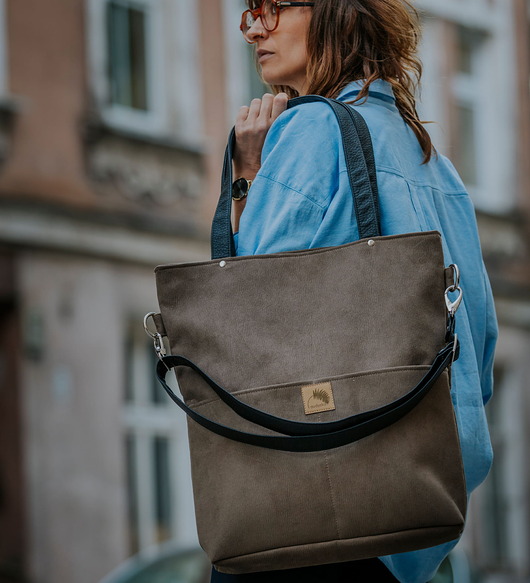 torby XXL Taupe torba z wodoodpornego nubuku