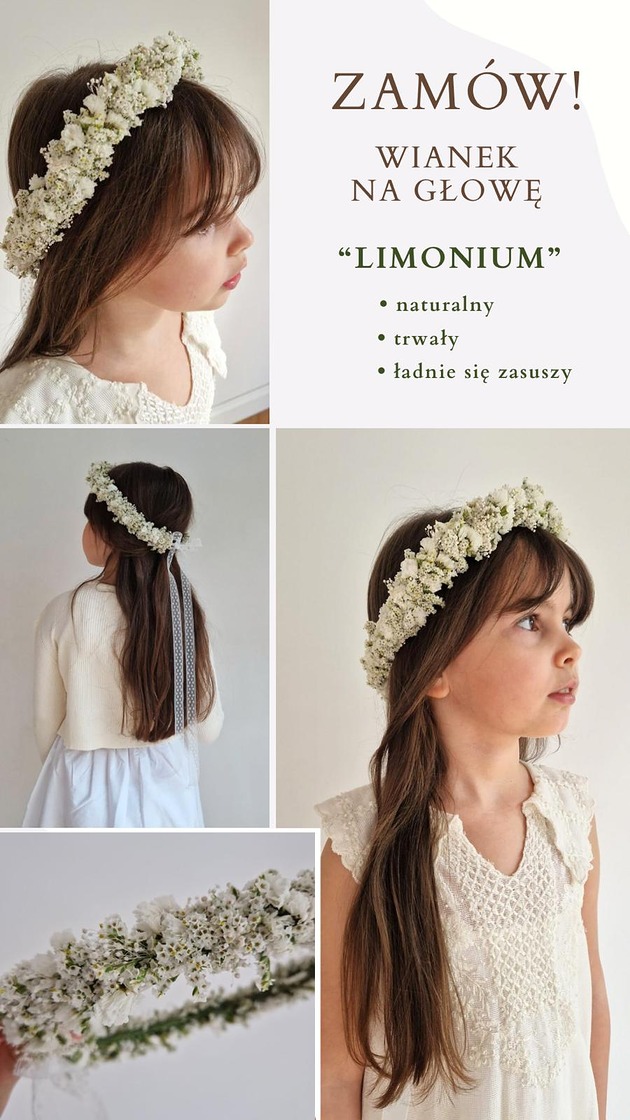wianki komunijne Wianek  na głowę - Komunia,  sesja, urodziny
