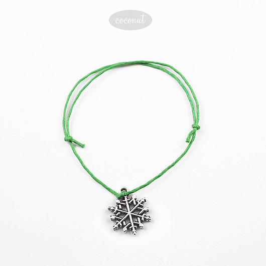 Bransoletka SNOW zielony sznurek COCONUT