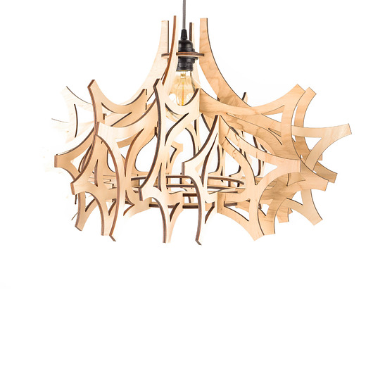 lampy wiszące Nowoczesna lampa wisząca ZE SKLEJKI drewniana