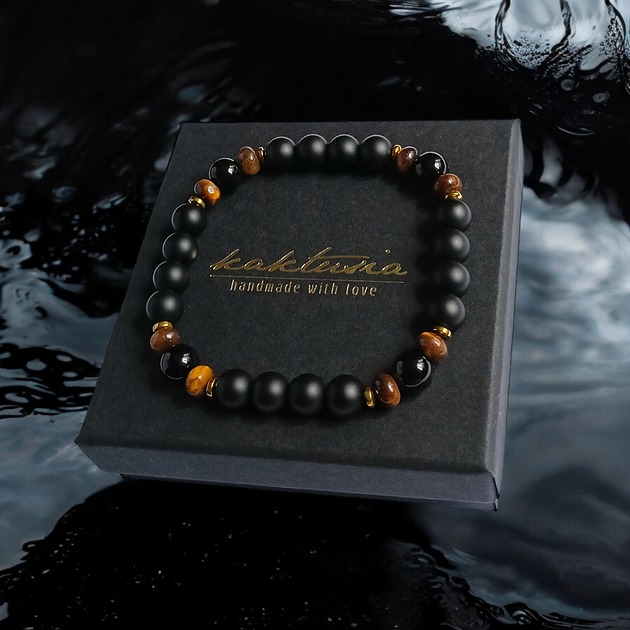 biżuteria męska ODWAGA, SIŁA, ENERGIA :: onyks, tygrysie oko, hematyt