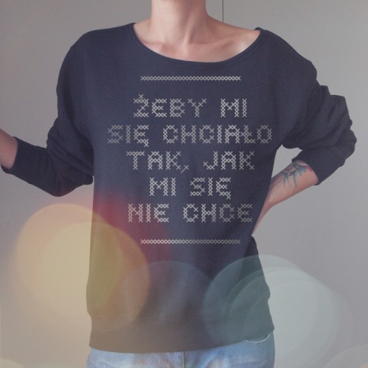 Gruby Oversize Żeby mi się Czarna Max Z ONE MUG A DAY