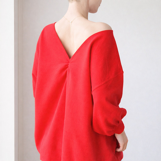 bluza bez kaptura damska Wielka Dwustronna Bluza Bomba Czerwona