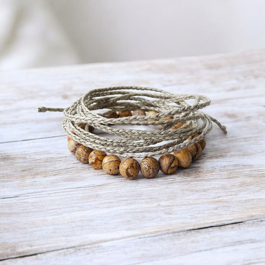 bransoletki z kamieni naturalnych Jaspis i len bransoletki