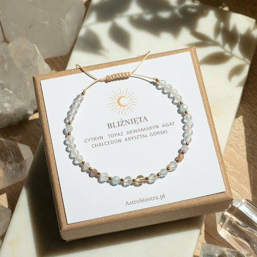 bransoletki na sznurku Bransoletka Bliźnięta Zodiakalna Zodiak Dla Bliźniąt Znak Zodiaku Prezent