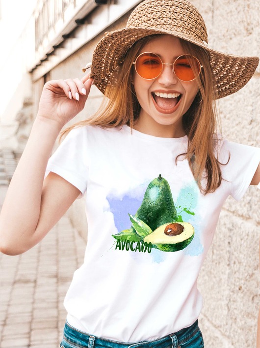 Koszulka biała damska organiczna Avocado ART ORGANIC
