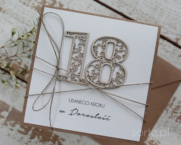 kartki scrapbooking Kartka urodzinowa na 18 urodziny